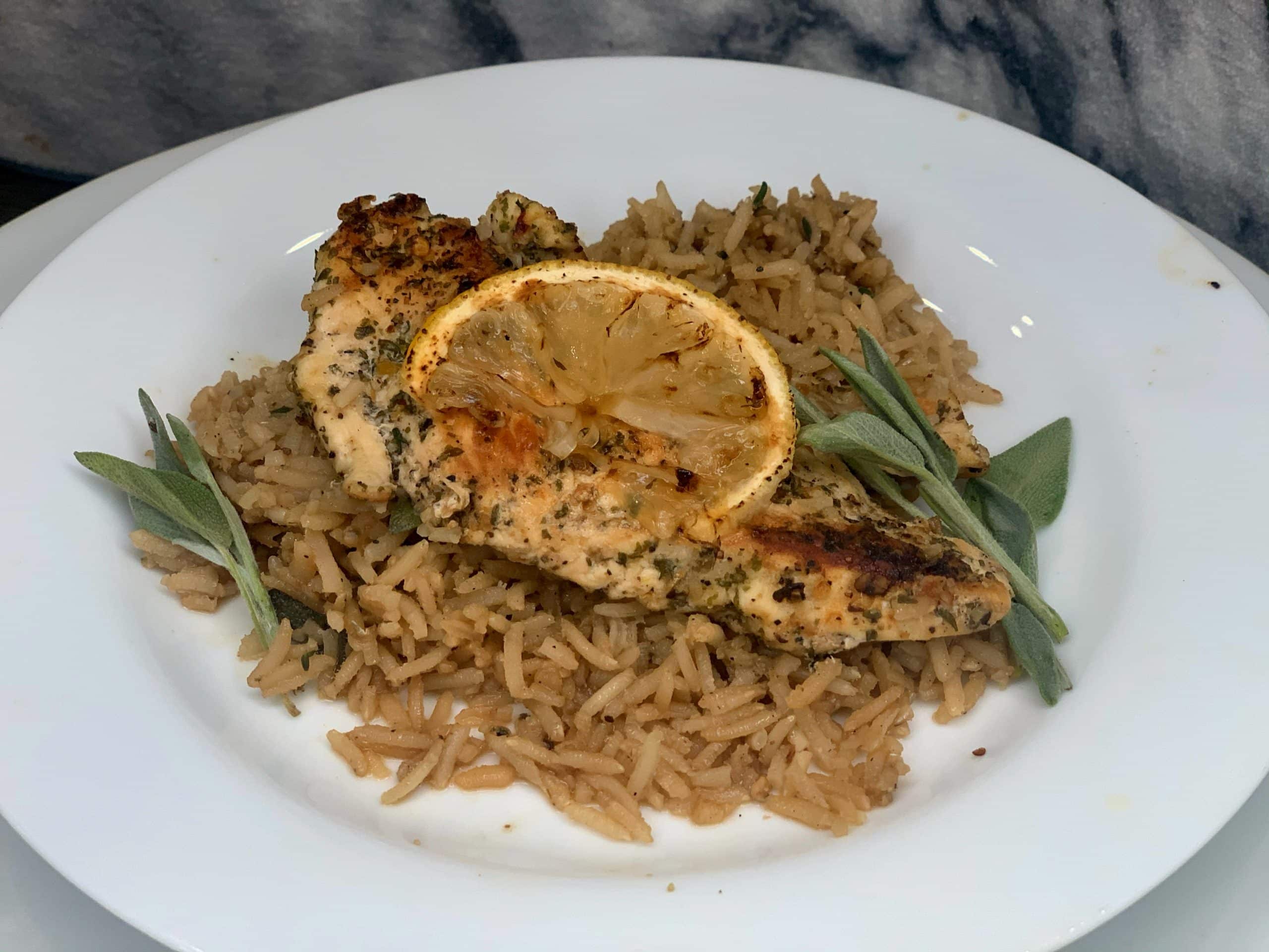 Instant Pot Lemon Herb Chicken and Rice - Amy in the Kitchen