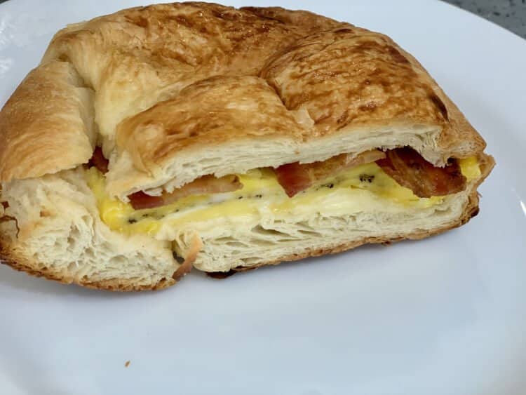 Delicious Bacon, Egg, and Cheese Croissant